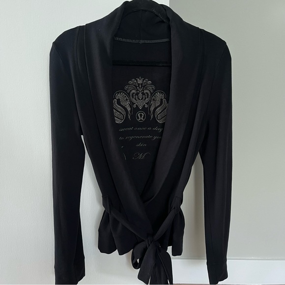 Lululemon Wrap Tie-Up Black Cardigan - Picture 6 of 8